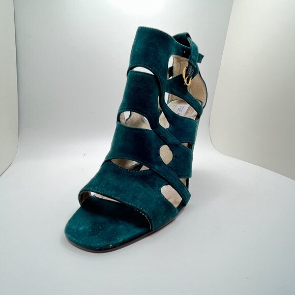 Steve Madden Green Suede Heeled Strappy Sandals Size 6M - Picture 7 of 10